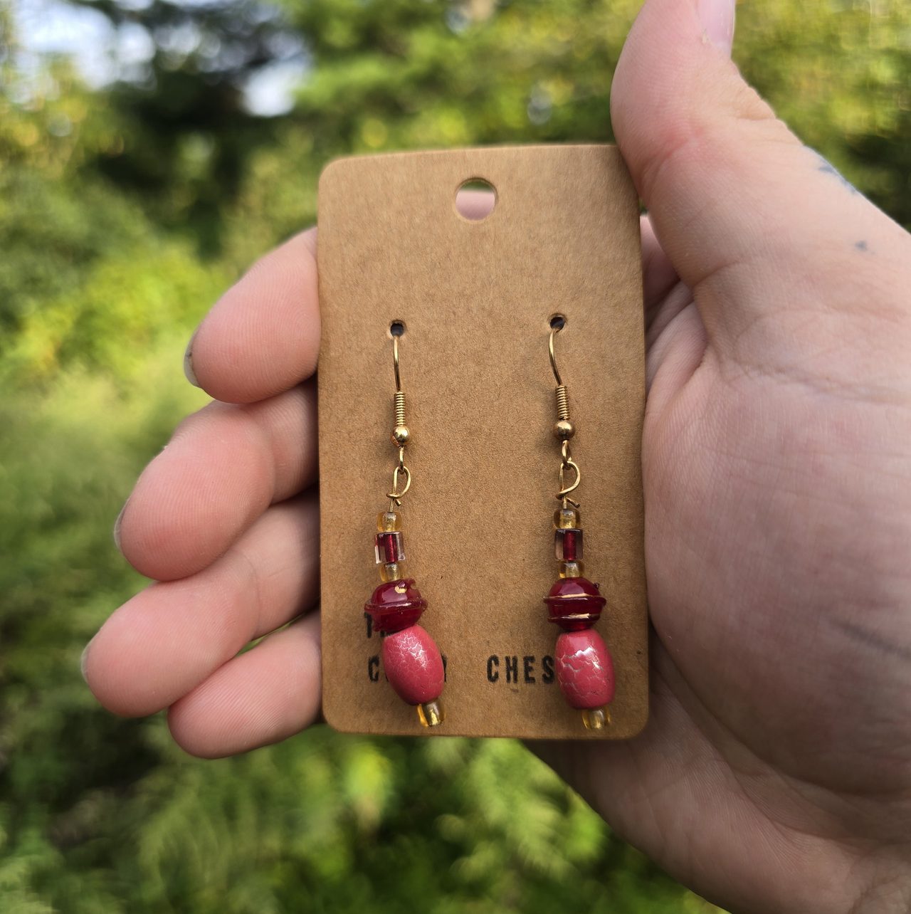 Red and Gold Earrings