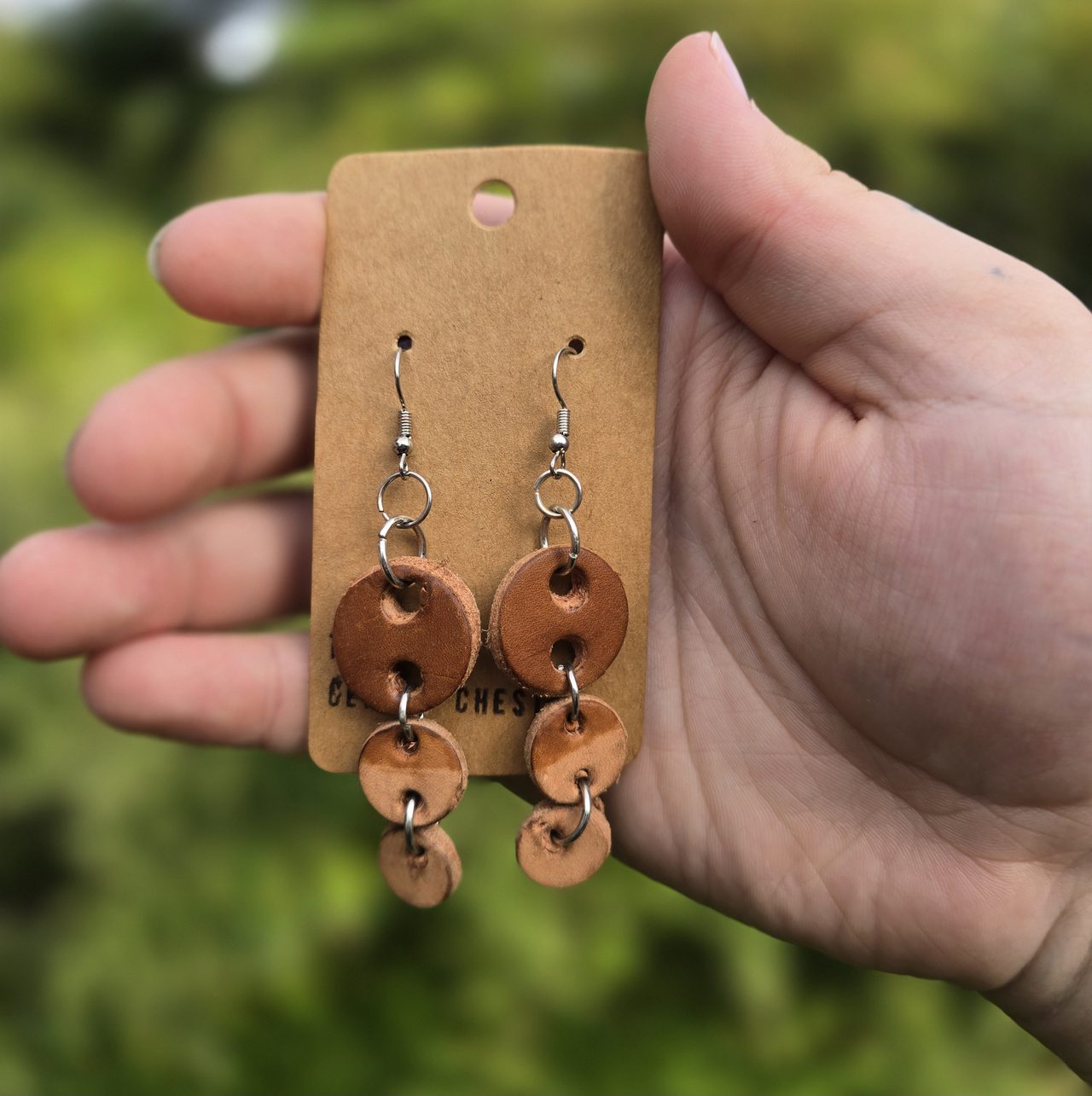 Leather Circle Earrings