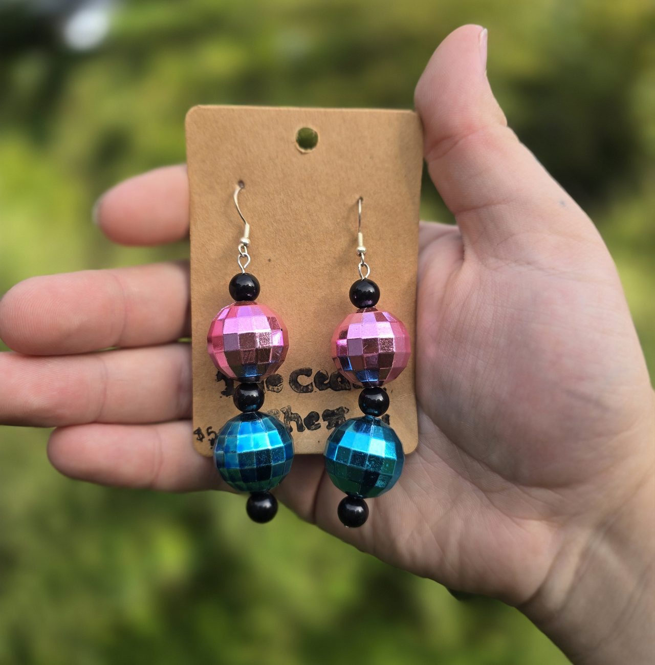 Trans Disco Ball Earrings