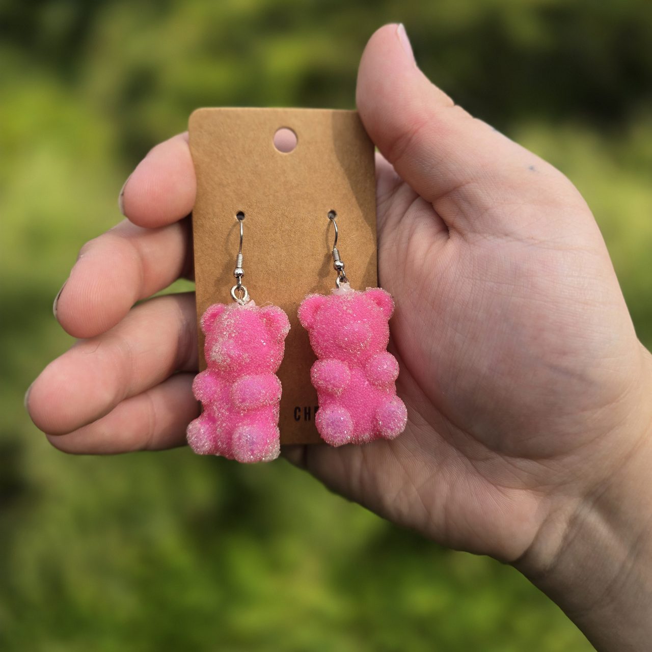 Pink Gummy Bear Earrings