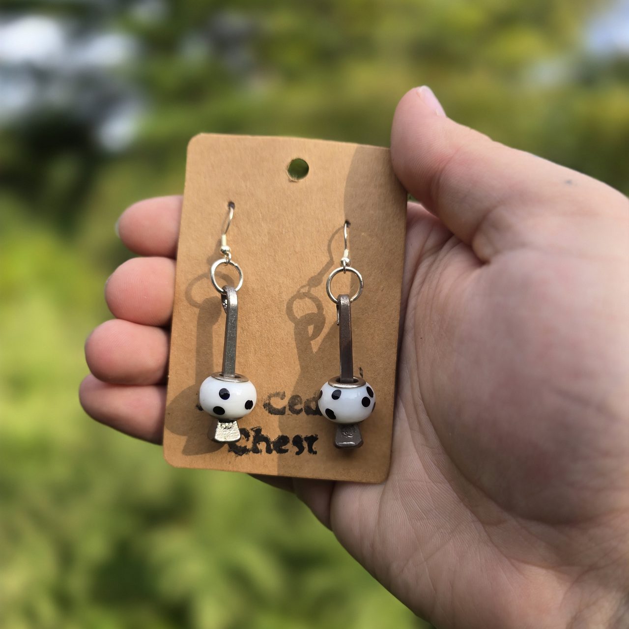 Polkadot Horseshoe Nail Earrings