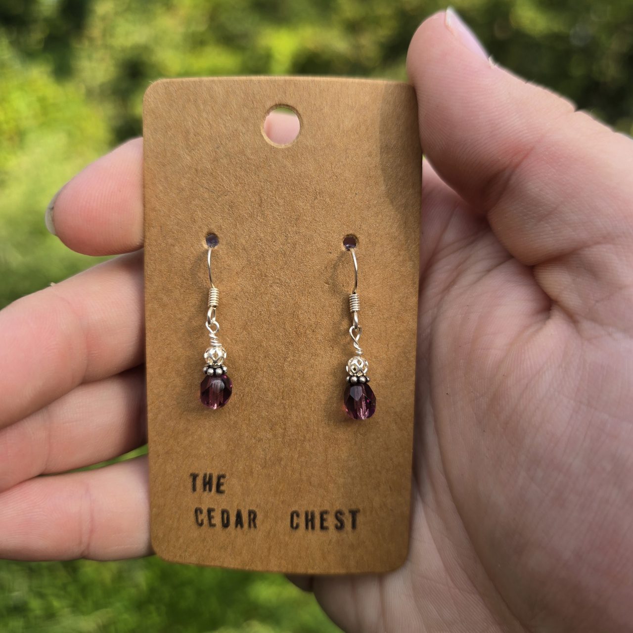 Dark Purple and Silver Earrings