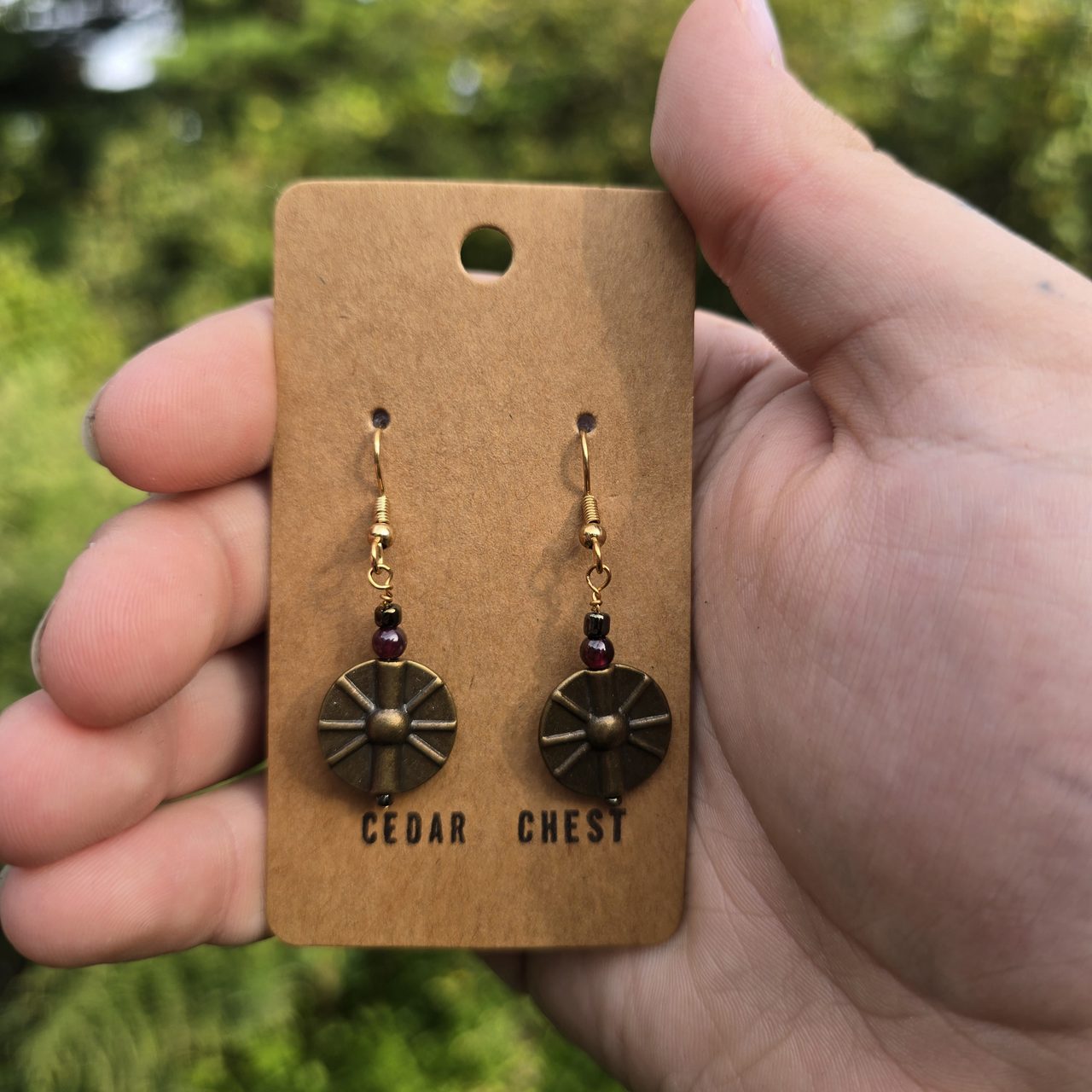Purple and Bronze Earrings