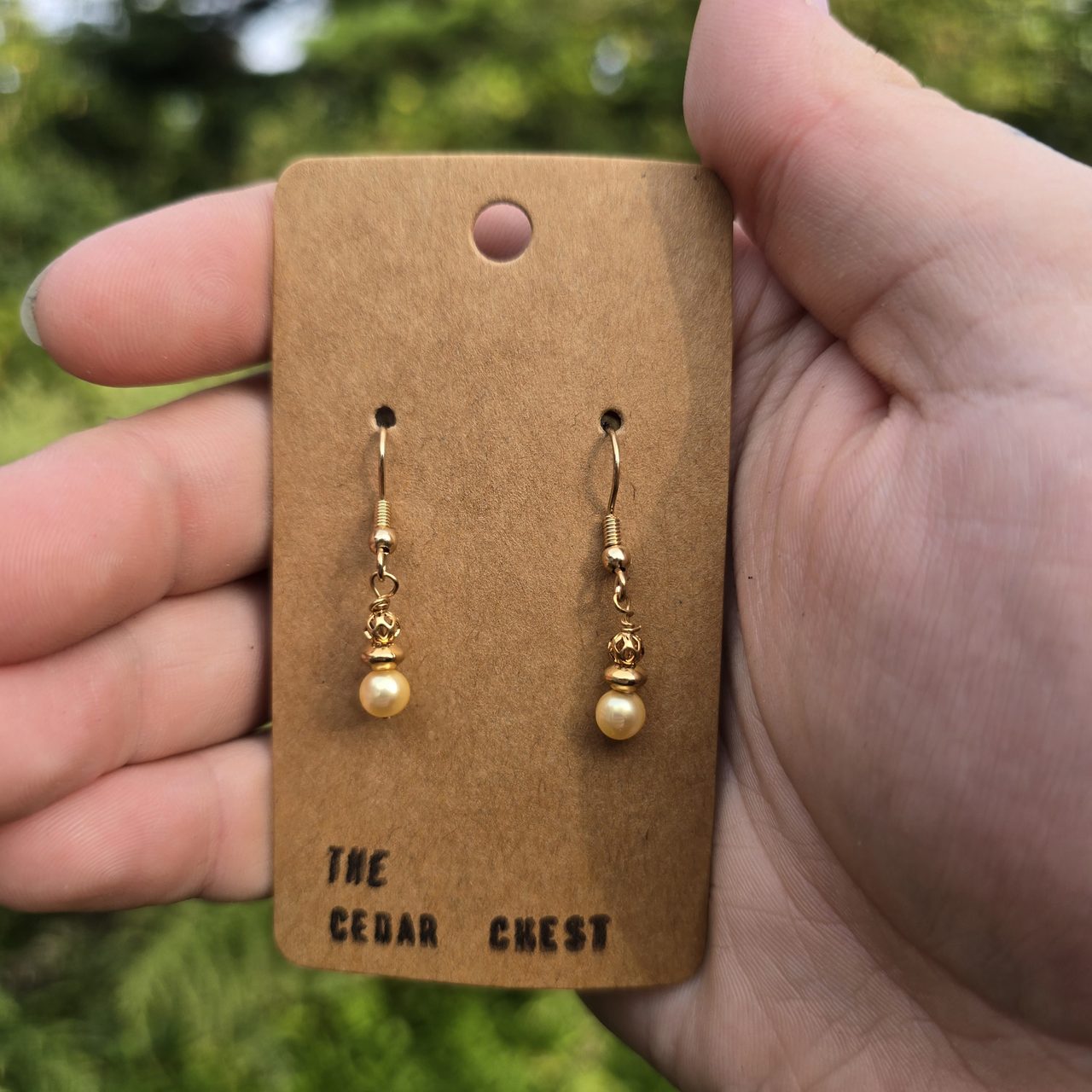Gold and Pearl Earrings