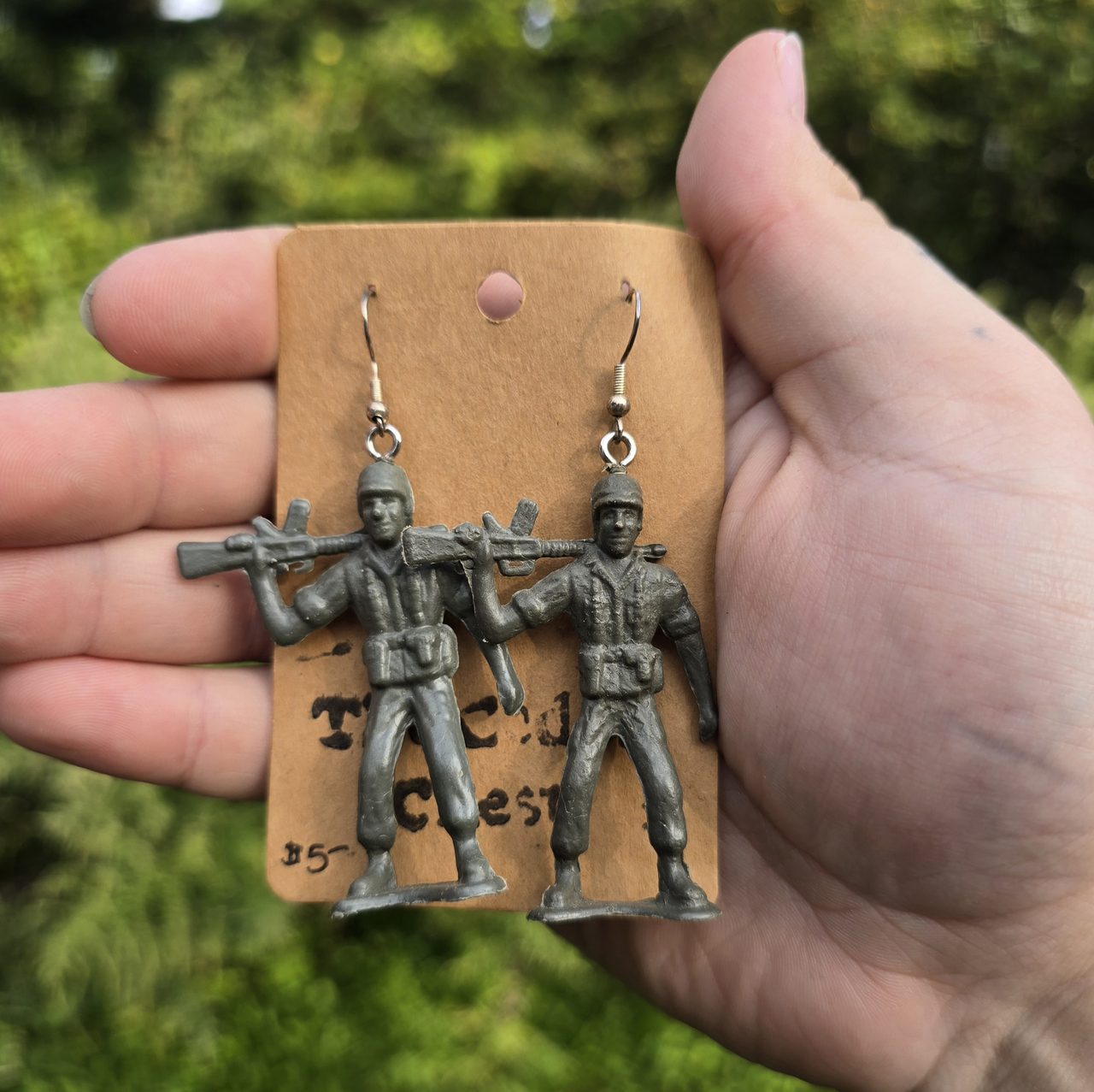 Green Army Men Earrings