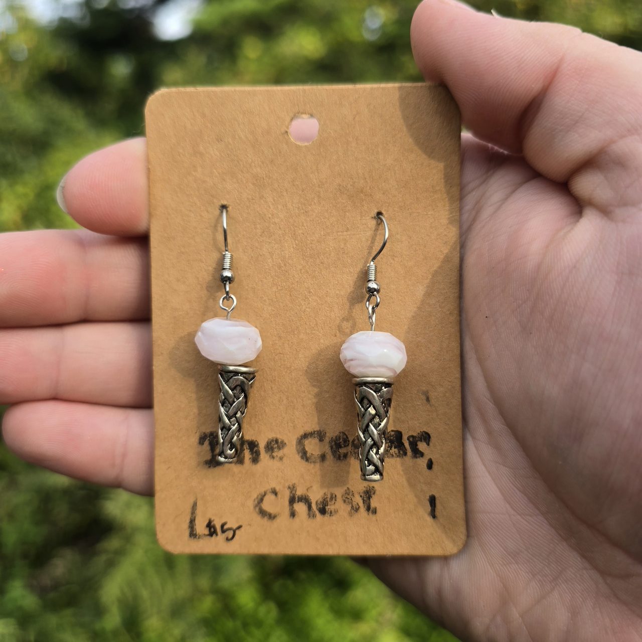 Pink and Silver Earrings