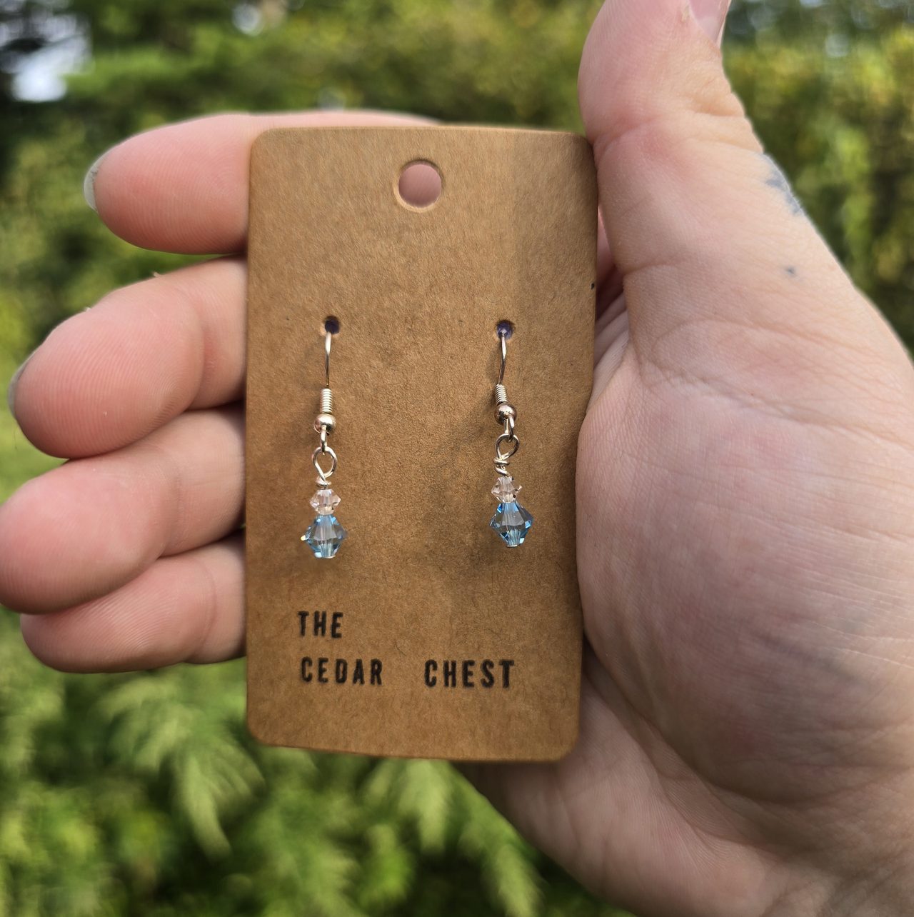 Small Baby Blue Earrings