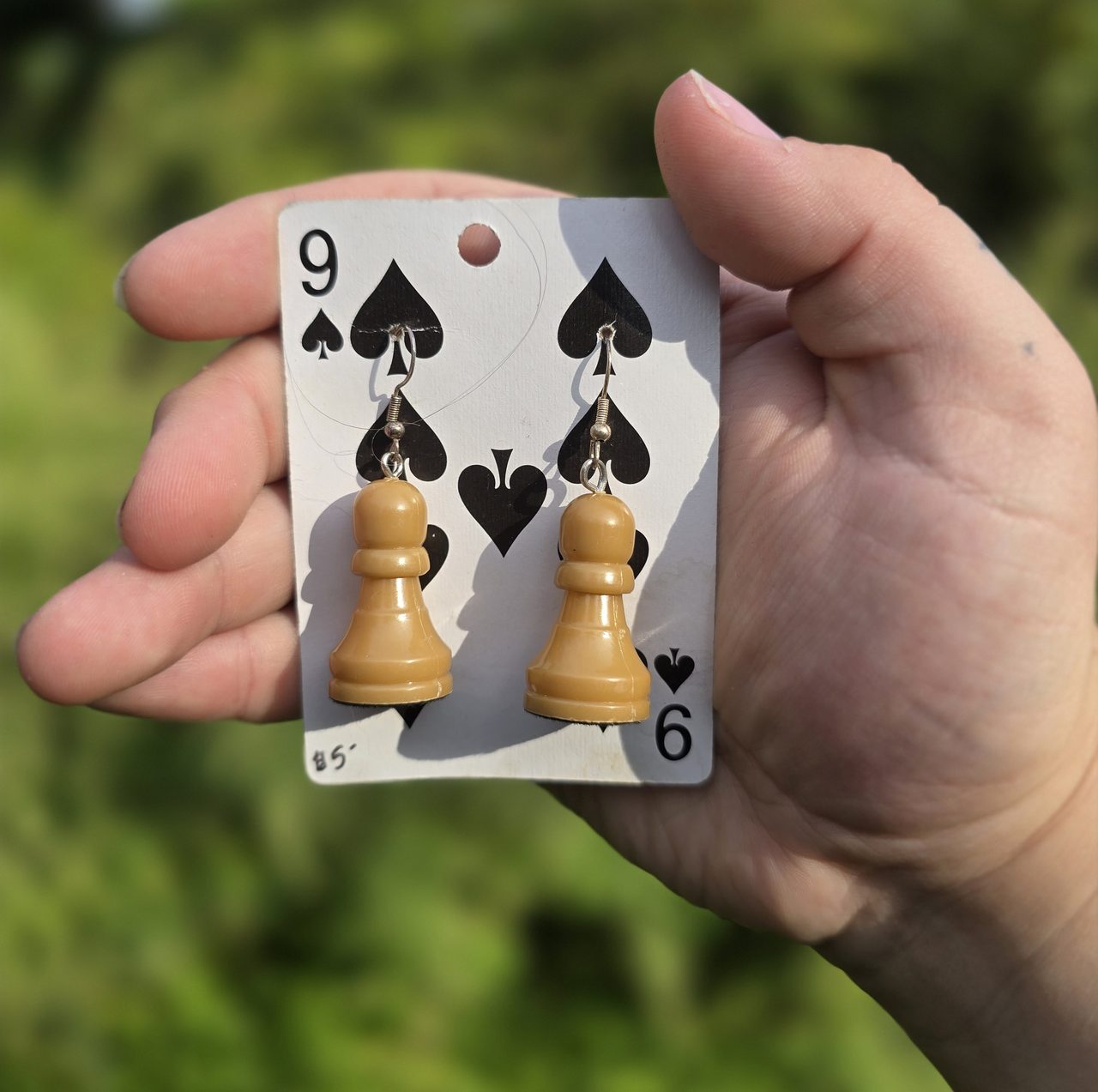 Tan Pawn Earrings