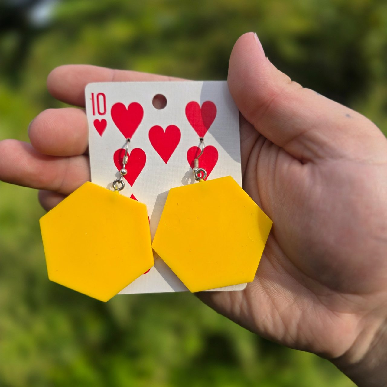 Yellow Octagon Earrings