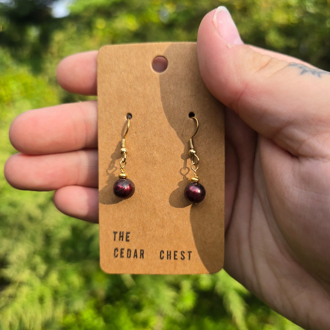 Purple Pearl Earrings