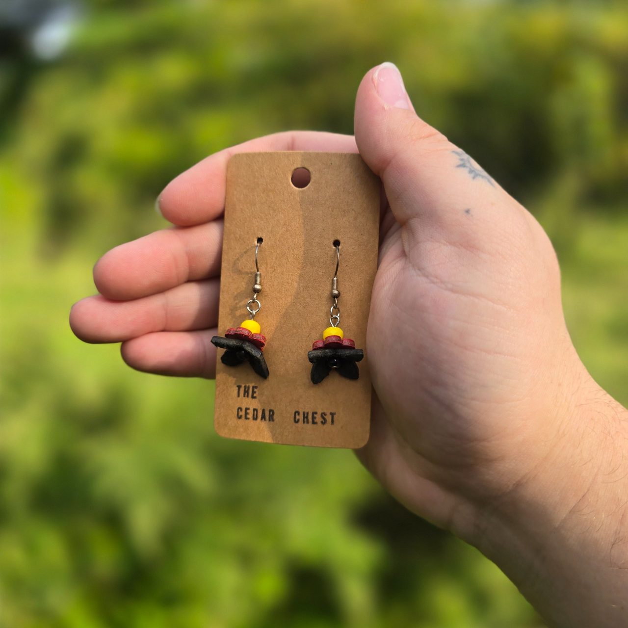 Leather Flower Earrings