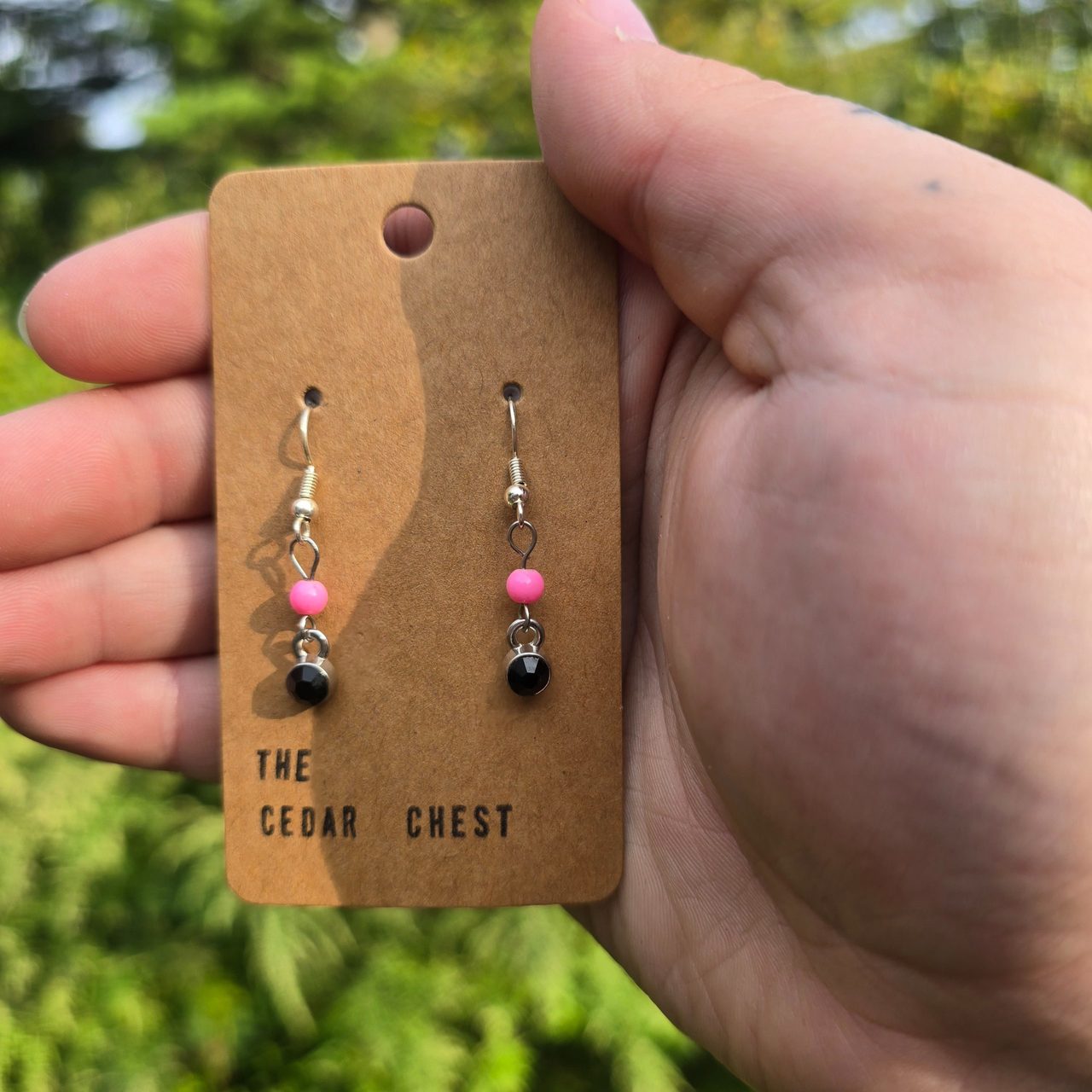 Black and Pink Earrings