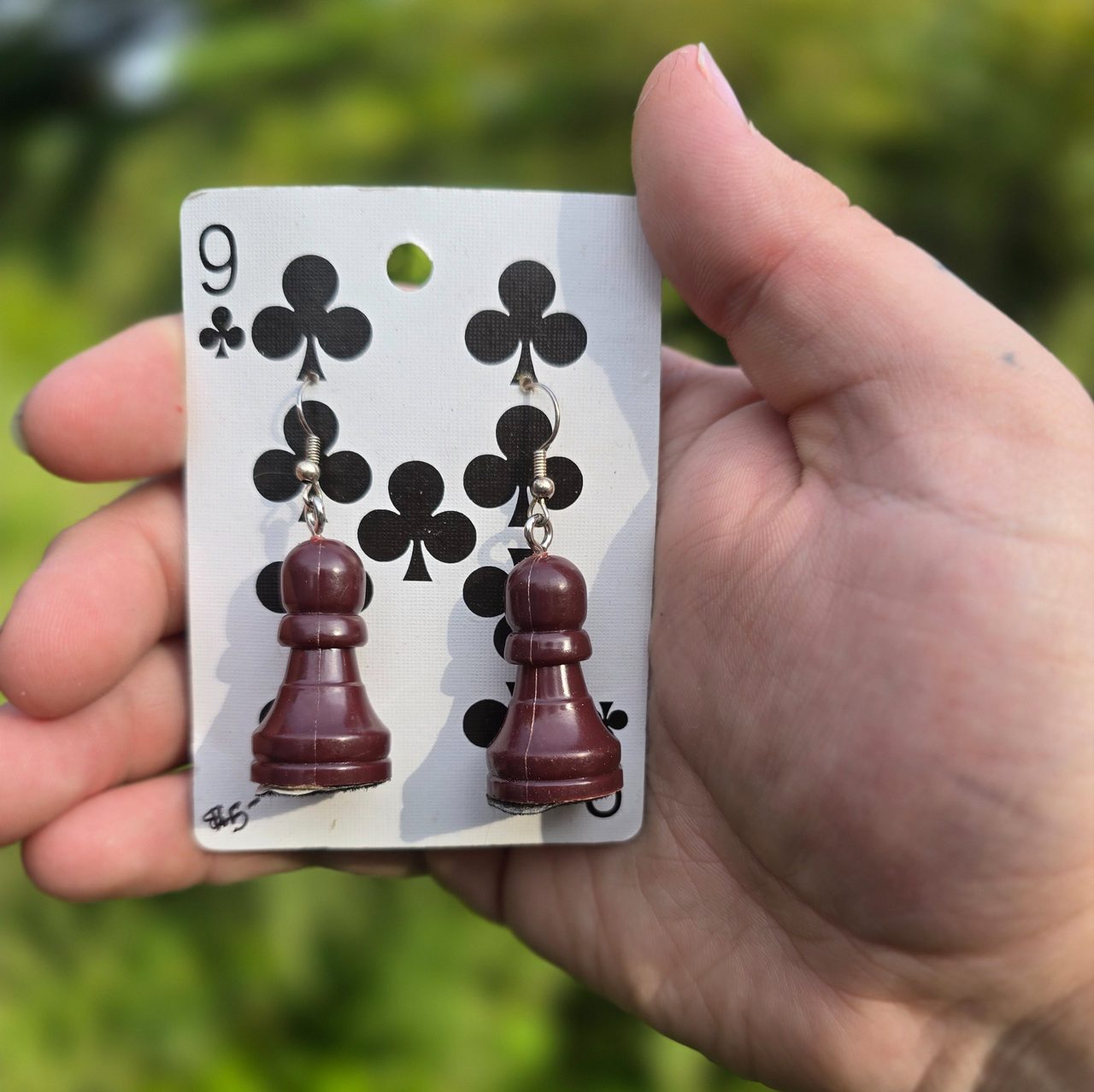 Brown Pawn Earrings