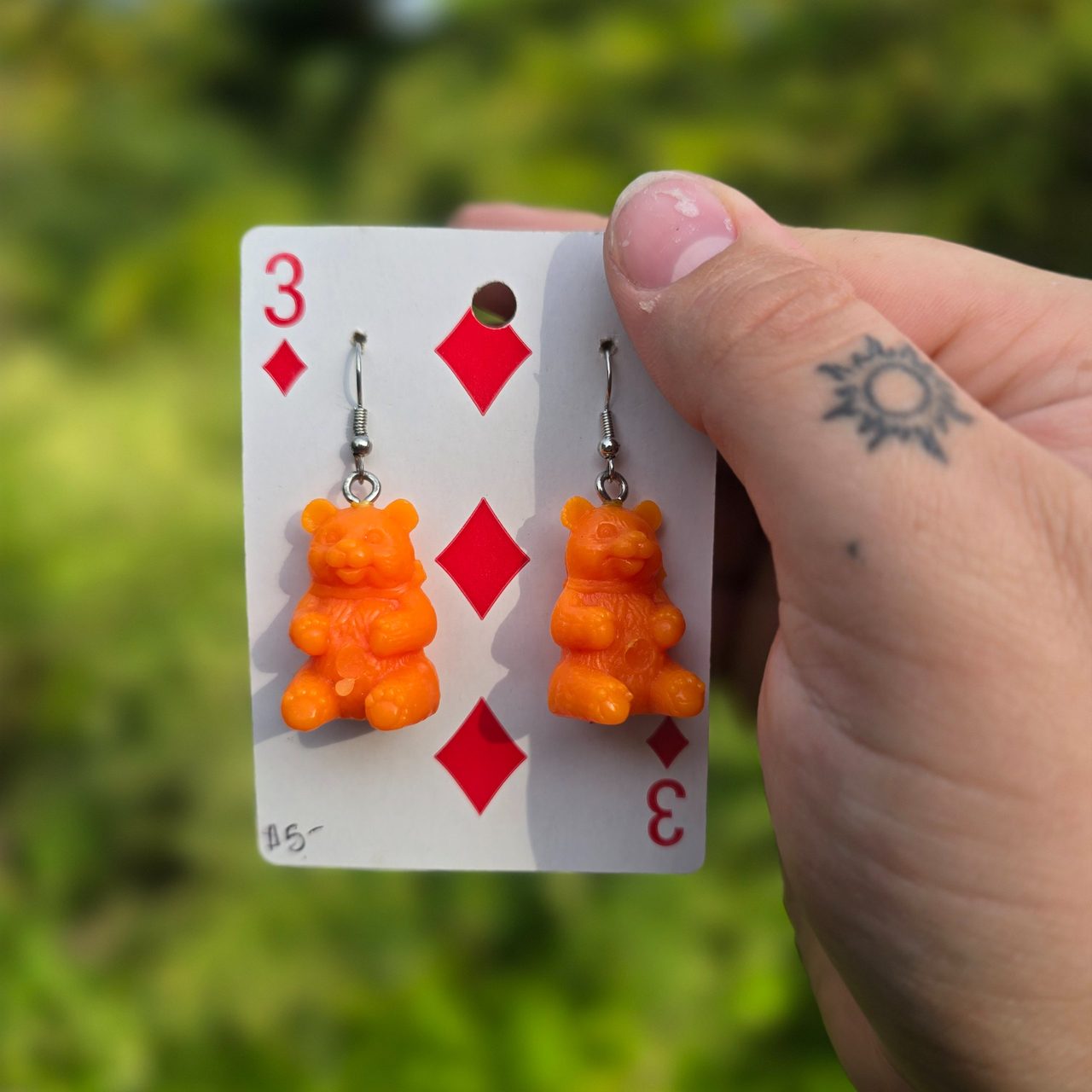 Orange Bear Earrings