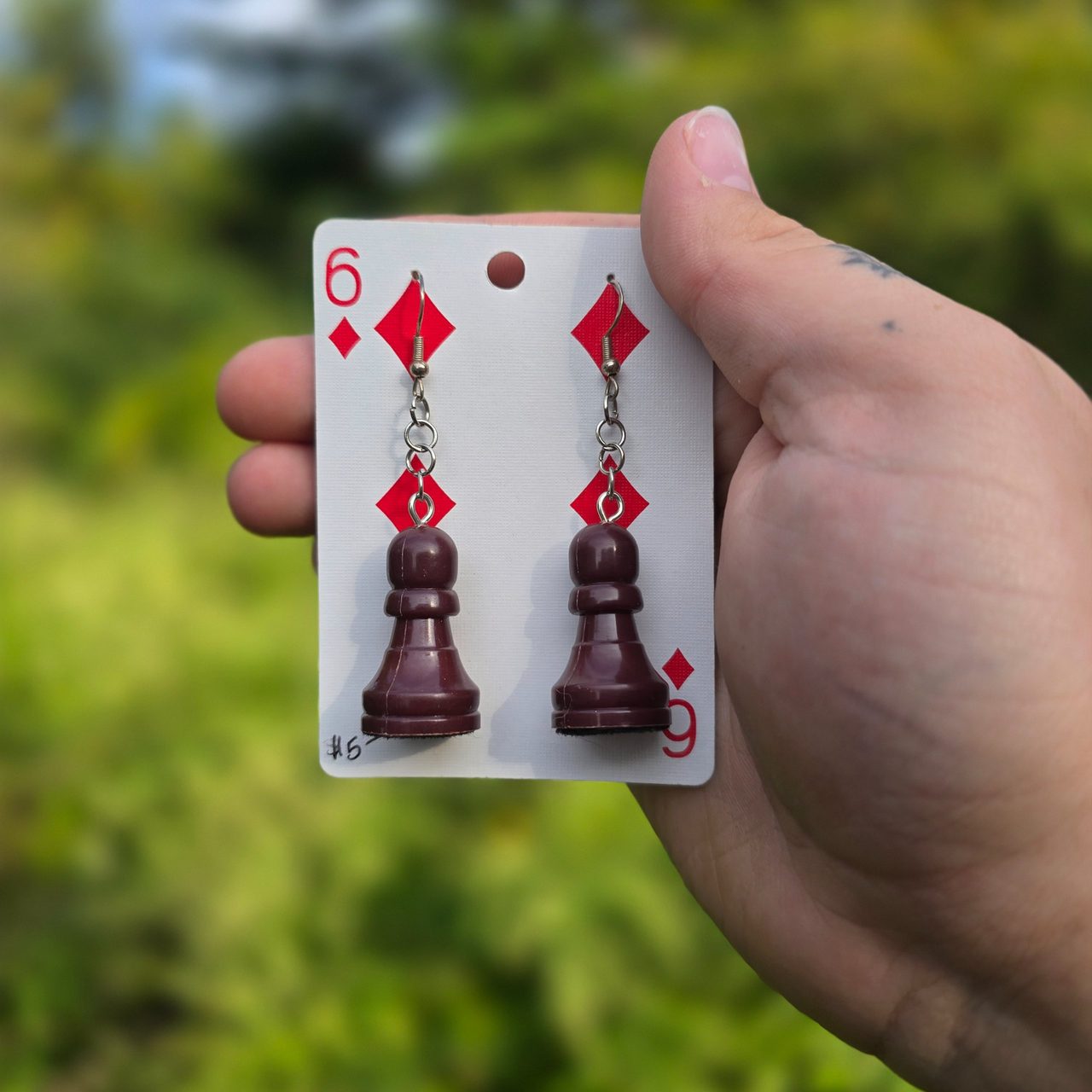 Brown Pawn Earrings